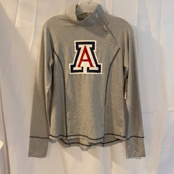 Arizona Wildcats pull Over w/ 1/4 Neck Buttons & thumb holes women’s size M New - Picture 1 of 9